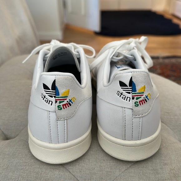 Adidas Stan smiths, colorful stitched heel. Men’s size 9 - Picture 1 of 5